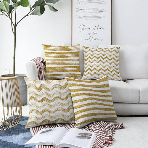 Set di 4 federe per cuscini decorativi Nuray RKYK265 Multicolore, 43 x 43 cm