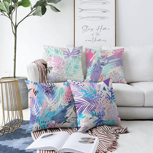 Set di 4 federe per cuscini decorativi Omer RKYK188 Multicolore, 43 x 43 cm
