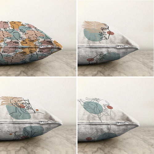 Set di 4 federe per cuscini decorativi Onur RKYK202 Multicolore, 43 x 43 cm (1)