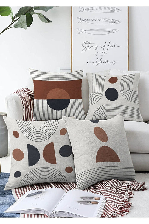 Set di 4 federe per cuscini decorativi Onur RKYK436 Multicolore, 43 x 43 cm