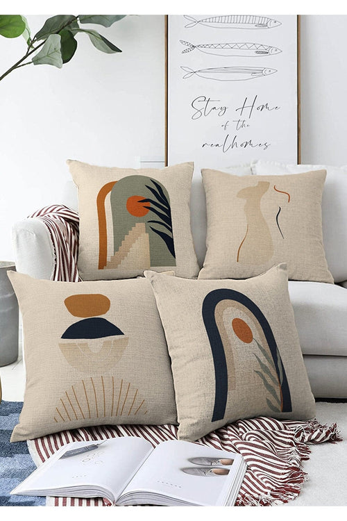 Set di 4 federe per cuscini decorativi Onur RKYK437 Multicolore, 43 x 43 cm