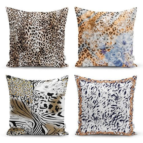 Set di 4 federe per cuscini decorativi Pelo RKYK90 Multicolore, 43 x 43 cm