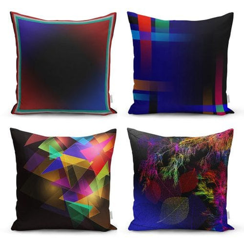 Set di 4 federe per cuscini decorativi Pelo RKYK91 Multicolore, 43 x 43 cm
