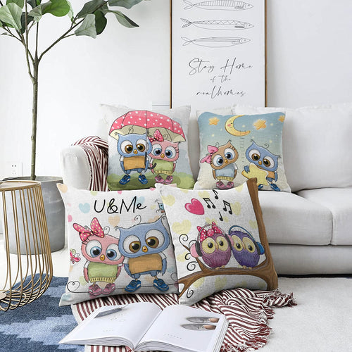Set di 4 federe per cuscini decorativi per bambini Defne RKYK235 Multicolore, 43 x 43 cm