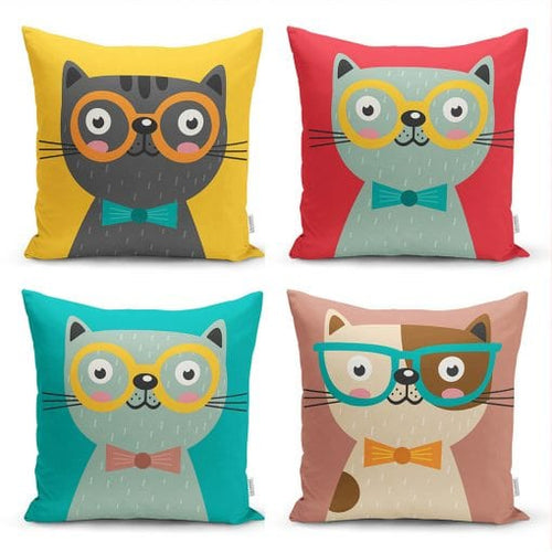 Set di 4 federe per cuscini decorativi per bambini Pelo RKYK88 Multicolore, 43 x 43 cm