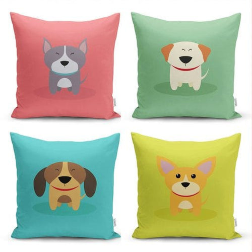 Set di 4 federe per cuscini decorativi per bambini Pelo RKYK89 Multicolore, 43 x 43 cm