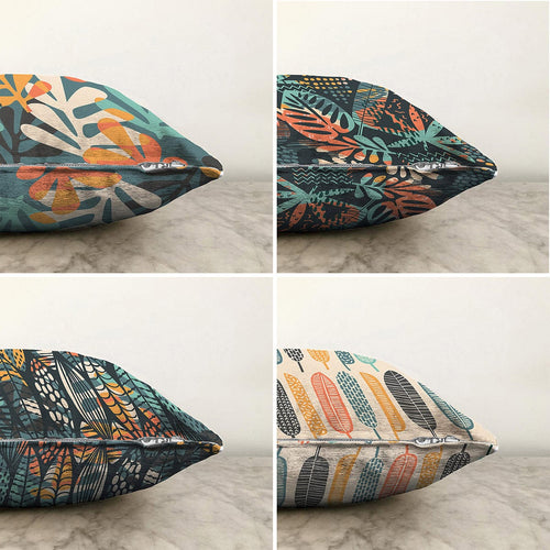 Set di 4 federe per cuscini decorativi Seher RKYK299 Multicolore, 43 x 43 cm (1)