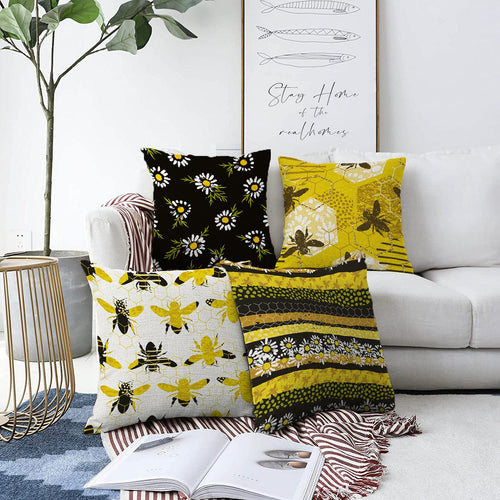 Set di 4 federe per cuscini decorativi Seher RKYK302 Multicolore, 43 x 43 cm