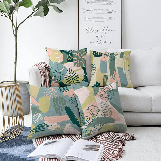 Set di 4 federe per cuscini decorativi Seher RKYK303 Multicolore, 43 x 43 cm