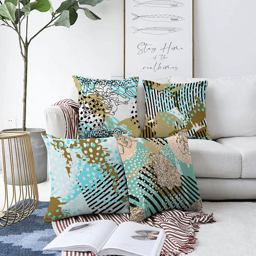 Set di 4 federe per cuscini decorativi Serap RKYK270 Multicolore, 43 x 43 cm