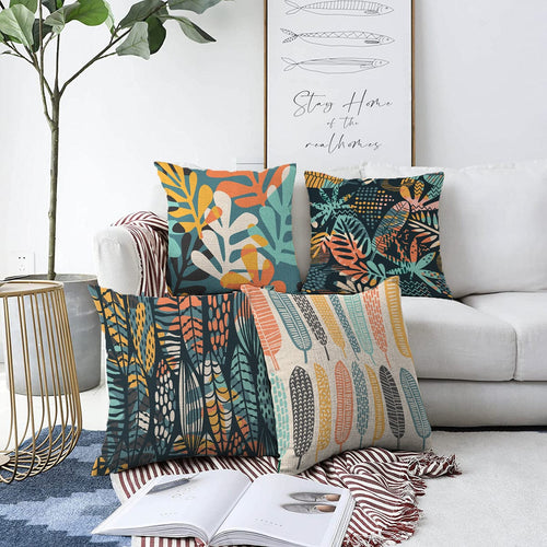 Set di 4 federe per cuscini decorativi Serenay RKYK17 Multicolore, 43 x 43 cm
