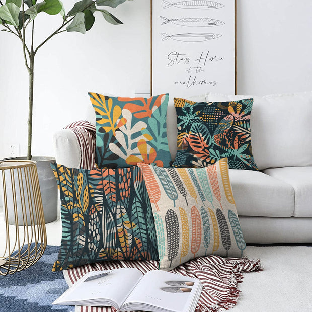 Set di 4 federe per cuscini decorativi Serenay RKYK17 Multicolore, 43 x 43 cm