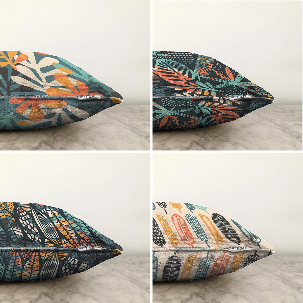 Set di 4 federe per cuscini decorativi Serenay RKYK17 Multicolore, 43 x 43 cm (1)