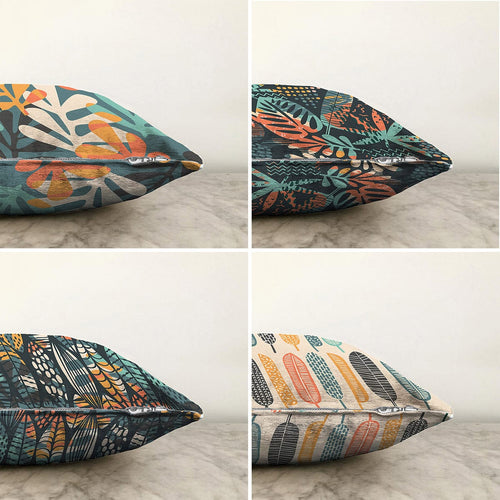 Set di 4 federe per cuscini decorativi Serenay RKYK17 Multicolore, 43 x 43 cm (1)