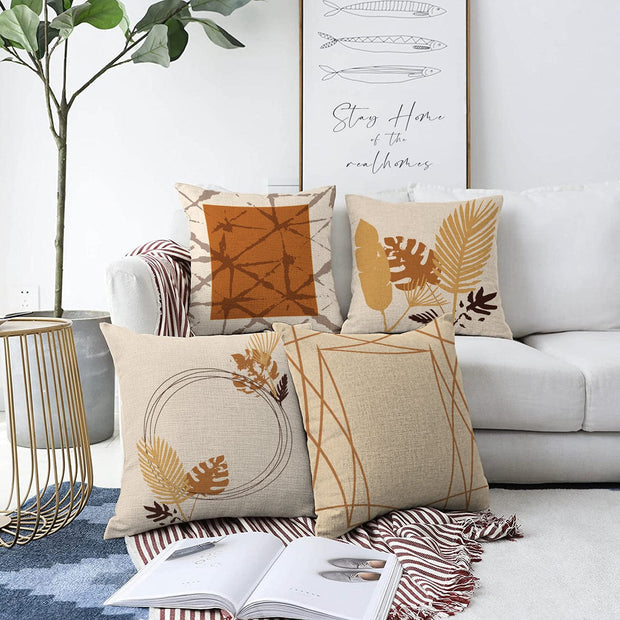 Set di 4 federe per cuscini decorativi Serenay RKYK18 Multicolore, 43 x 43 cm