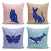 Set di 4 federe per cuscini decorativi Seyran RKYK75 Multicolore, 43 x 43 cm