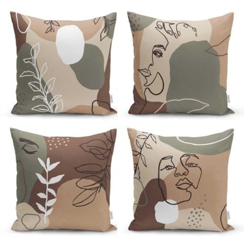 Set di 4 federe per cuscini decorativi Seyran RKYK76 Multicolore, 43 x 43 cm