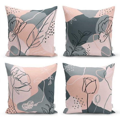 Set di 4 federe per cuscini decorativi Seyran RKYK77 Multicolore, 43 x 43 cm