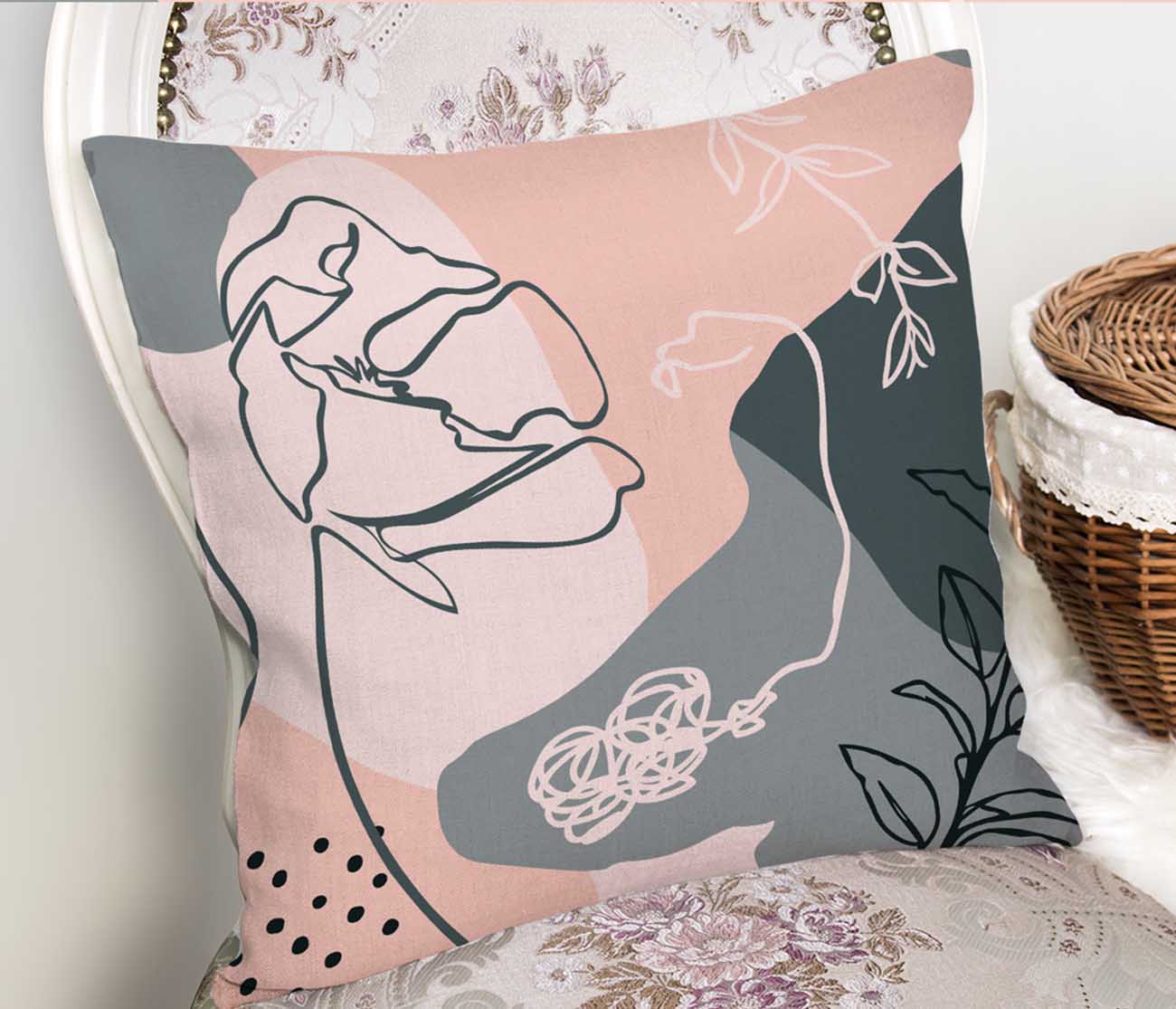 Set di 4 federe per cuscini decorativi Seyran RKYK77 Multicolore, 43 x 43 cm (7)