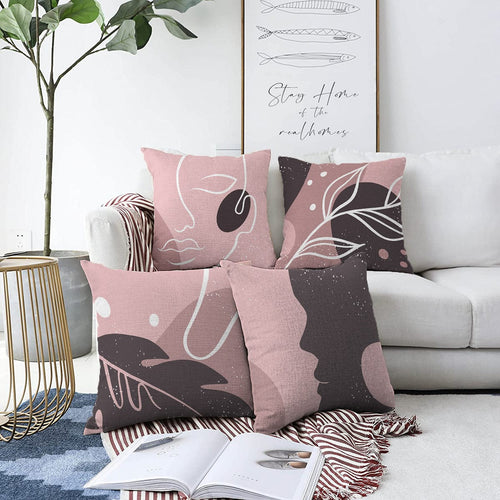 Set di 4 federe per cuscini decorativi Sonil RKYK283 Multicolore, 43 x 43 cm