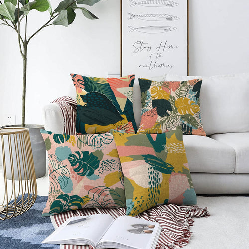 Set di 4 federe per cuscini decorativi Sonil RKYK287 Multicolore, 43 x 43 cm