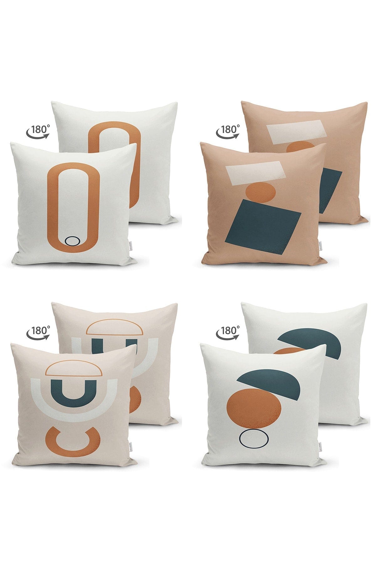 Hillkar Global Set di 4 federe per cuscini decorativi Suet RKYK451 Multicolore, 43 x 43 cm