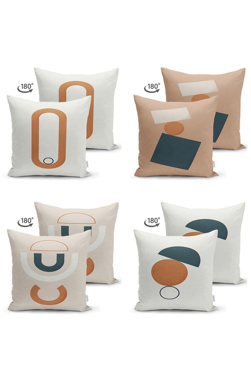 Hillkar Global Set di 4 federe per cuscini decorativi Suet RKYK451 Multicolore, 43 x 43 cm