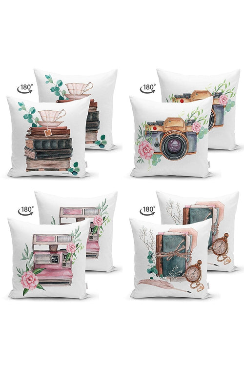 Set di 4 federe per cuscini decorativi Suet RKYK455 Multicolore, 43 x 43 cm (1)