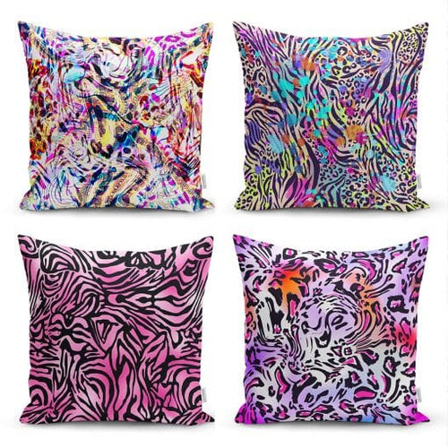 Set di 4 federe per cuscini decorativi Sultan RKYK103 Multicolore, 43 x 43 cm