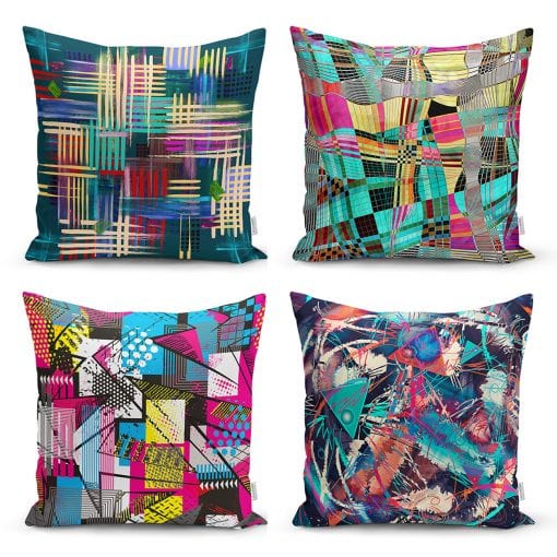 Set di 4 federe per cuscini decorativi Sultan RKYK99 Multicolore, 43 x 43 cm