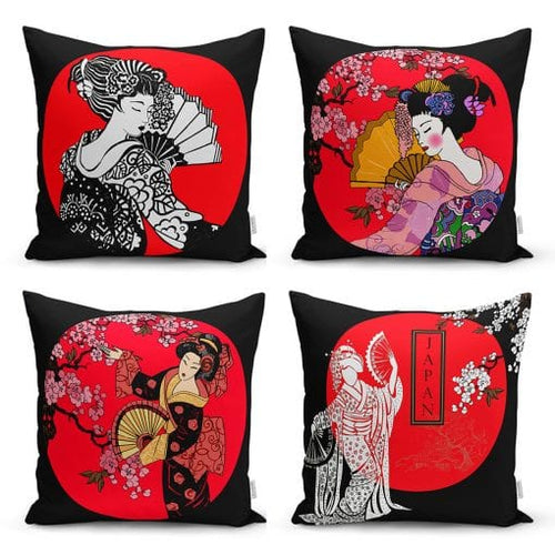 Set di 4 federe per cuscini decorativi Suna RKYK80 Multicolore, 43 x 43 cm