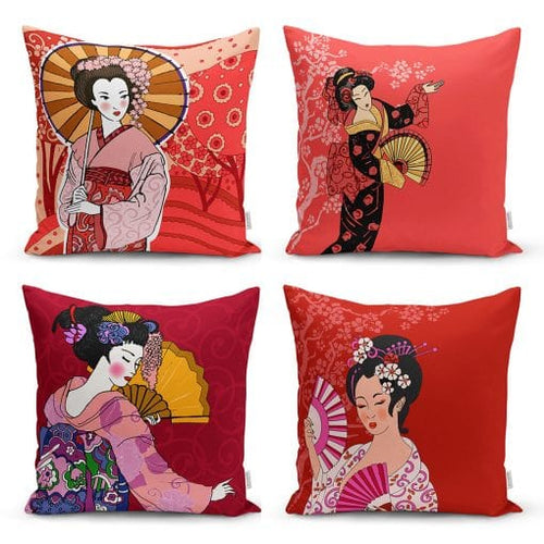 Set di 4 federe per cuscini decorativi Suna RKYK85 Multicolore, 43 x 43 cm