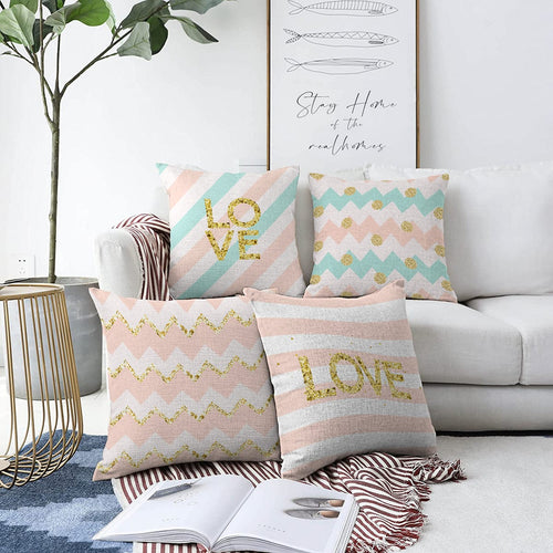 Set di 4 federe per cuscini decorativi Umay RKYK403 Multicolore, 43 x 43 cm