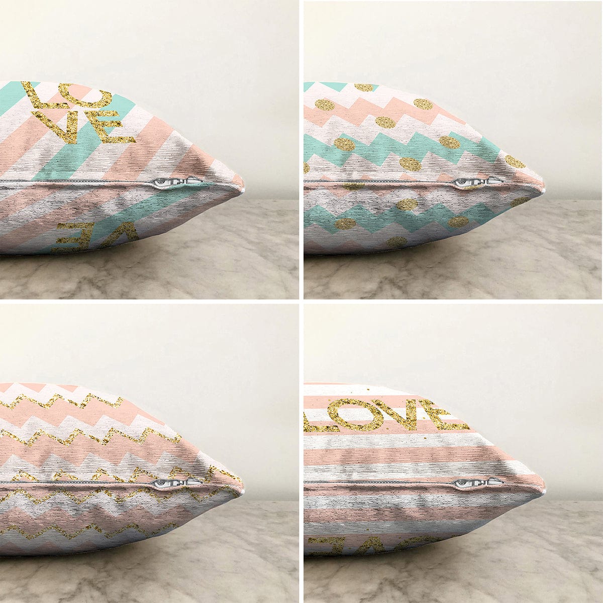 Set di 4 federe per cuscini decorativi Umay RKYK403 Multicolore, 43 x 43 cm (1)