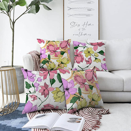 Set di 4 federe per cuscini decorativi Umay RKYK406 Multicolore, 43 x 43 cm