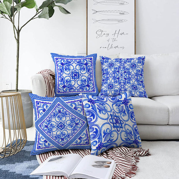 Set di 4 federe per cuscini decorativi Umut RKYK412 Multicolore, 43 x 43 cm