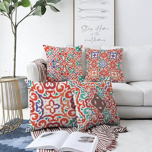 Set di 4 federe per cuscini decorativi Umut RKYK413 Multicolore, 43 x 43 cm