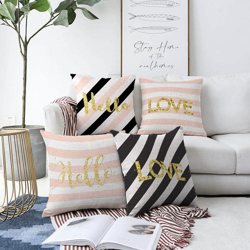 Set di 4 federe per cuscini decorativi Umut RKYK414 Multicolore, 43 x 43 cm