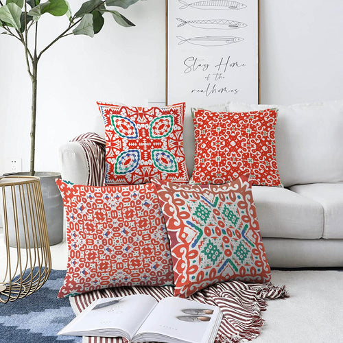 Set di 4 federe per cuscini decorativi Umut RKYK415 Multicolore, 43 x 43 cm