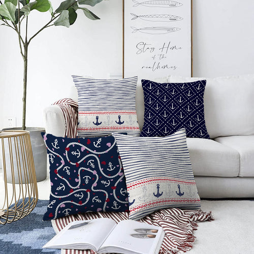 Set di 4 federe per cuscini decorativi Umut RKYK417 Multicolore, 43 x 43 cm