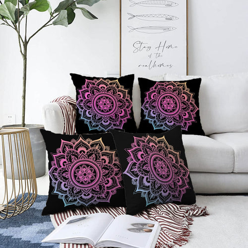 Set di 4 federe per cuscini decorativi Yaman RKYK179 Multicolore, 43 x 43 cm