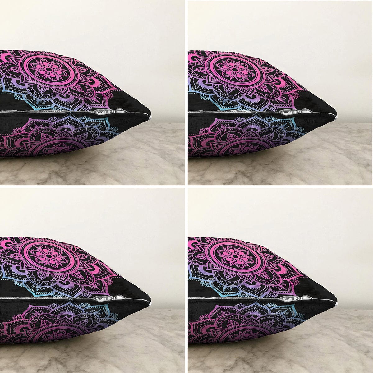 Set di 4 federe per cuscini decorativi Yaman RKYK179 Multicolore, 43 x 43 cm (1)