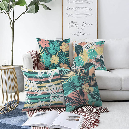 Set di 4 federe per cuscini decorativi Yaman RKYK305 Multicolore, 43 x 43 cm