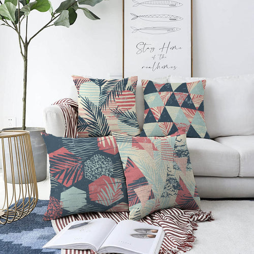 Set di 4 federe per cuscini decorativi Yaman RKYK307 Multicolore, 43 x 43 cm