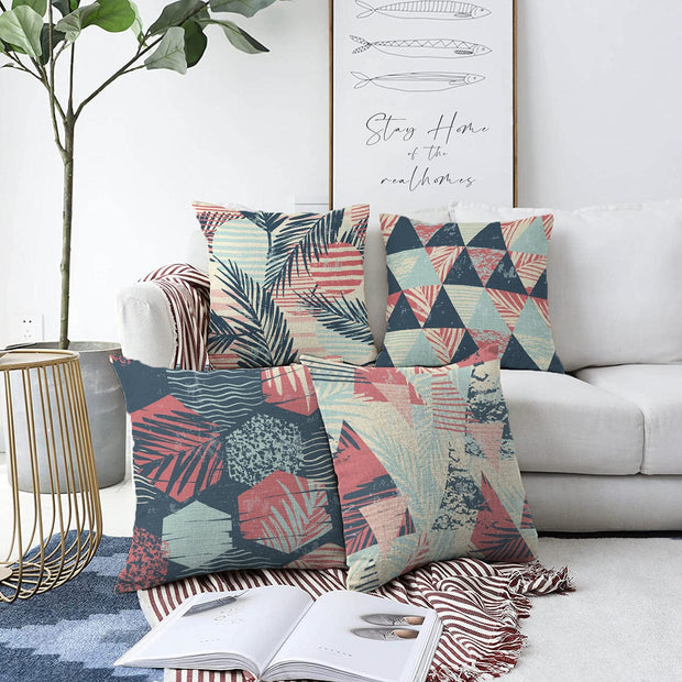 Set di 4 federe per cuscini decorativi Yaman RKYK307 Multicolore, 43 x 43 cm
