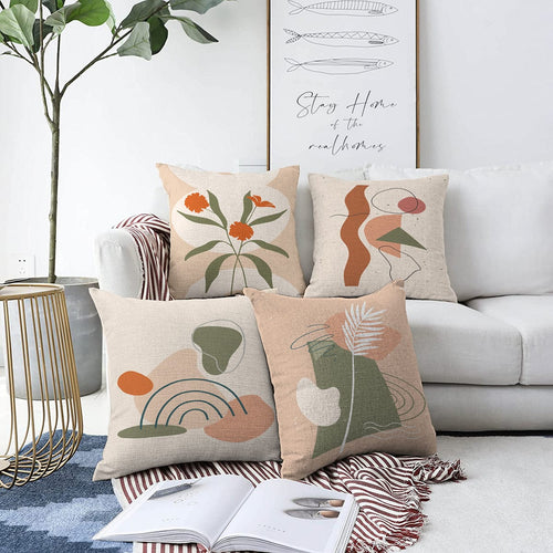 Set di 4 federe per cuscini decorativi Yaman RKYK308 Multicolore, 43 x 43 cm
