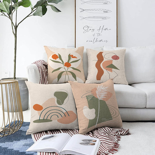 Set di 4 federe per cuscini decorativi Yaman RKYK308 Multicolore, 43 x 43 cm