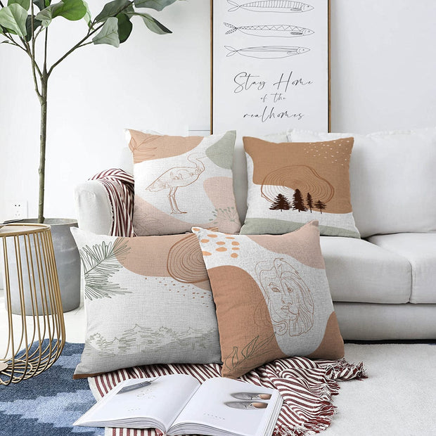 Set di 4 federe per cuscini decorativi Yaman RKYK310 Multicolore, 43 x 43 cm