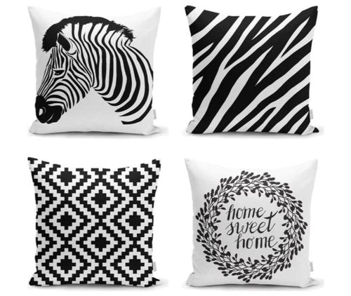 Set di 4 federe per cuscini decorativi Yldiko RKYK458 Multicolore, 43 x 43 cm