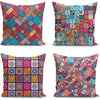 Set di 4 federe per cuscini decorativi Yldiko RKYK460 Multicolore, 43 x 43 cm